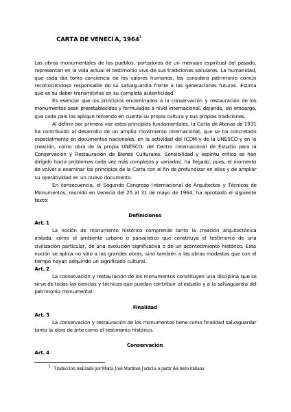 Portada de 1964 CARTA DE VENECIA