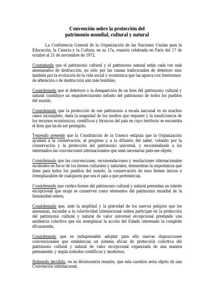 Portada de 1972 ConvencióN Sobre La ProteccióN Del Patrimonio Mundial