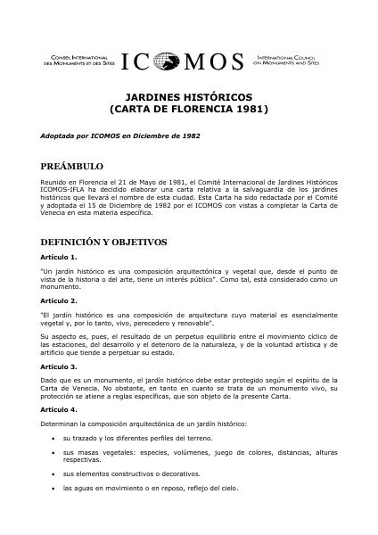 Portada de 1981 CARTA DE FLORENCIA