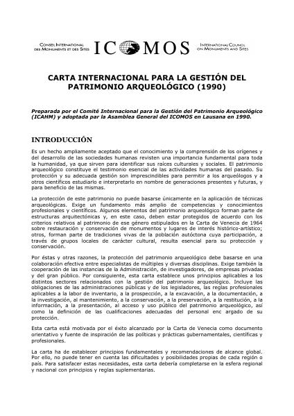 Portada de 1990  CARTA DE LAUSANA