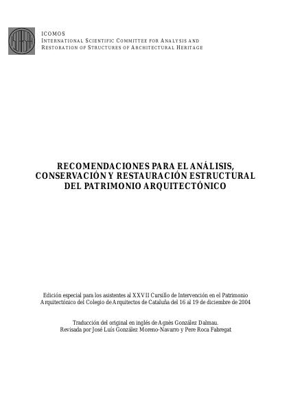 Portada de 2004 RECOMENDACIONES ICOMOS