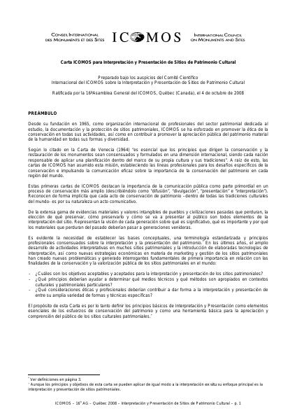 Portada de 2008 CARTA DE QUEBEC