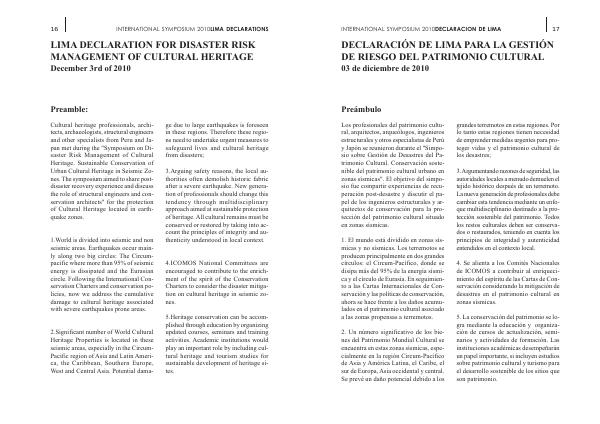 Portada de 2010 DECLARACIÓN DE LIMA