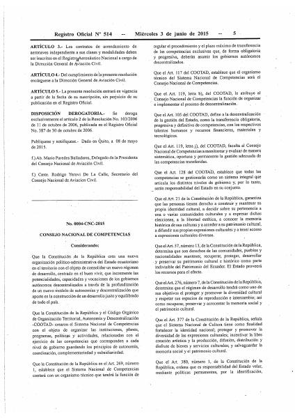 Portada de 3 ResolucióN 0004 CNC SE 2015 REG OFICIAL ORIGINAL
