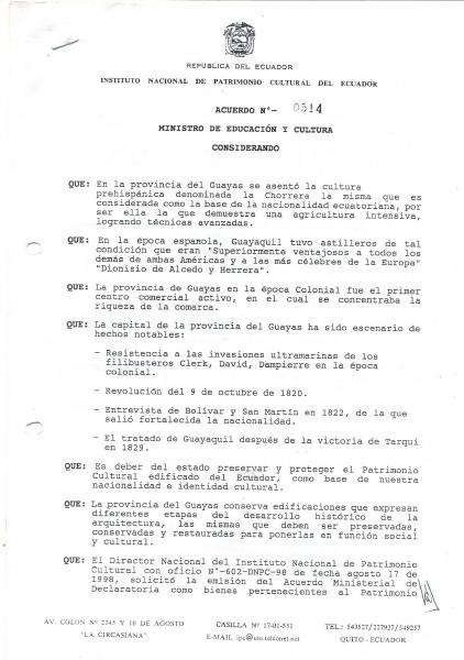 Portada de 5 ACUERDO 0514 Prov. Del Guayas