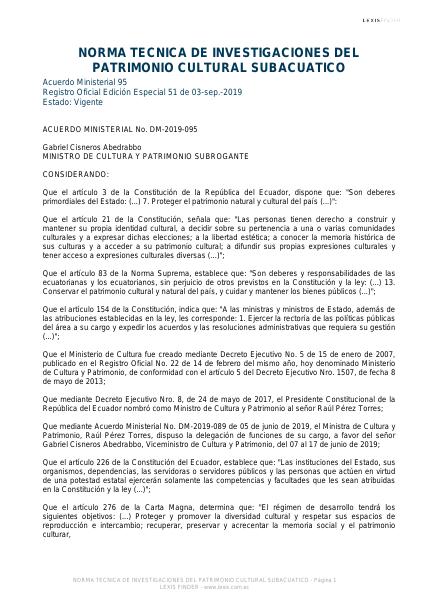 Portada de 7 Normativa Tecnica De Investigaciones Del Patrimonio Cultural Subacuatico