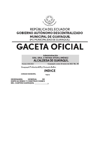 Portada de Gaceta 44 General De Edificaciones